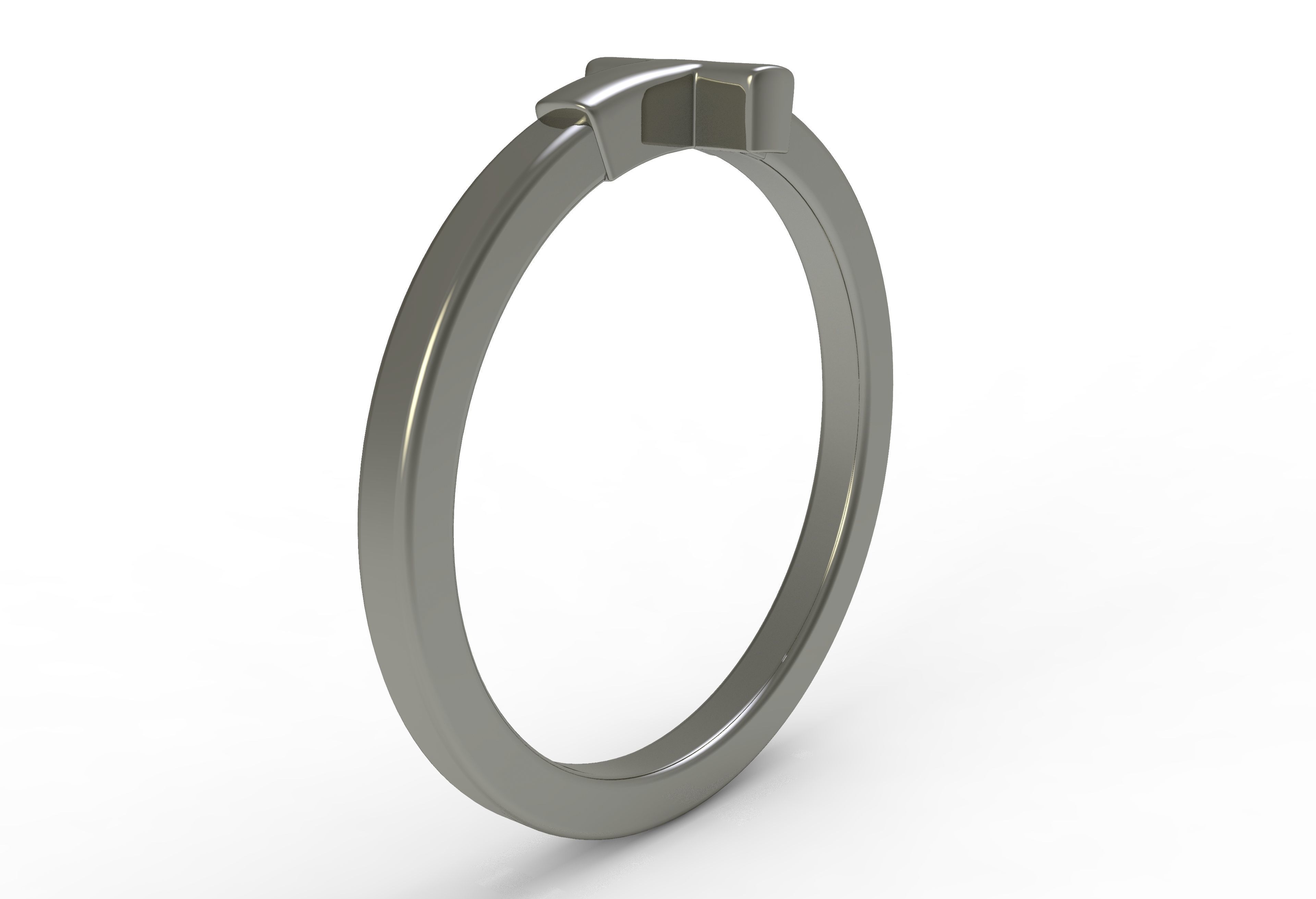 Antique Plain Cross Ring 3D print model_7