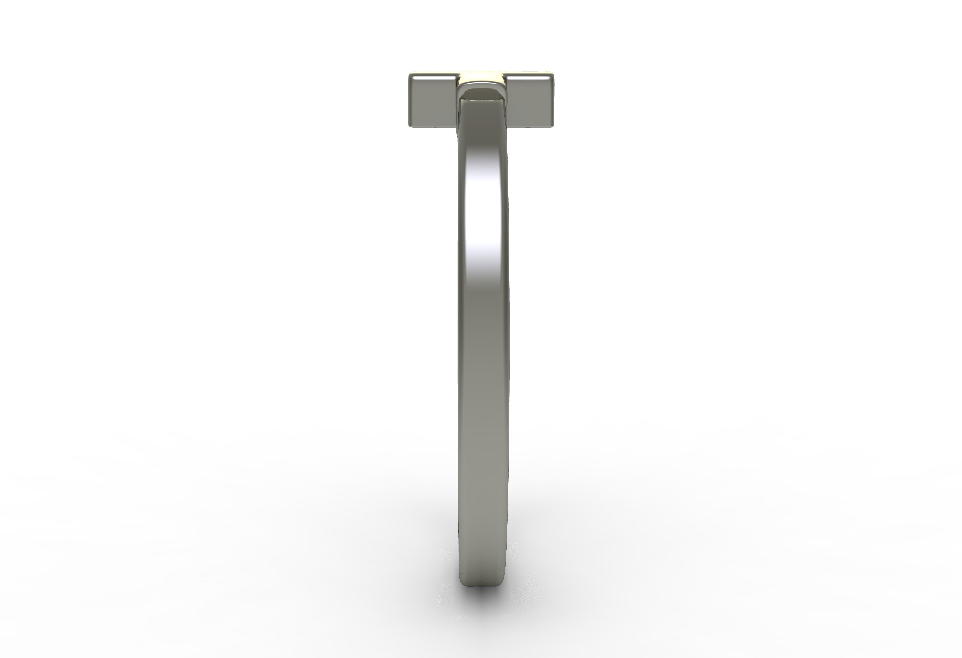 Antique Plain Cross Ring 3D print model_3