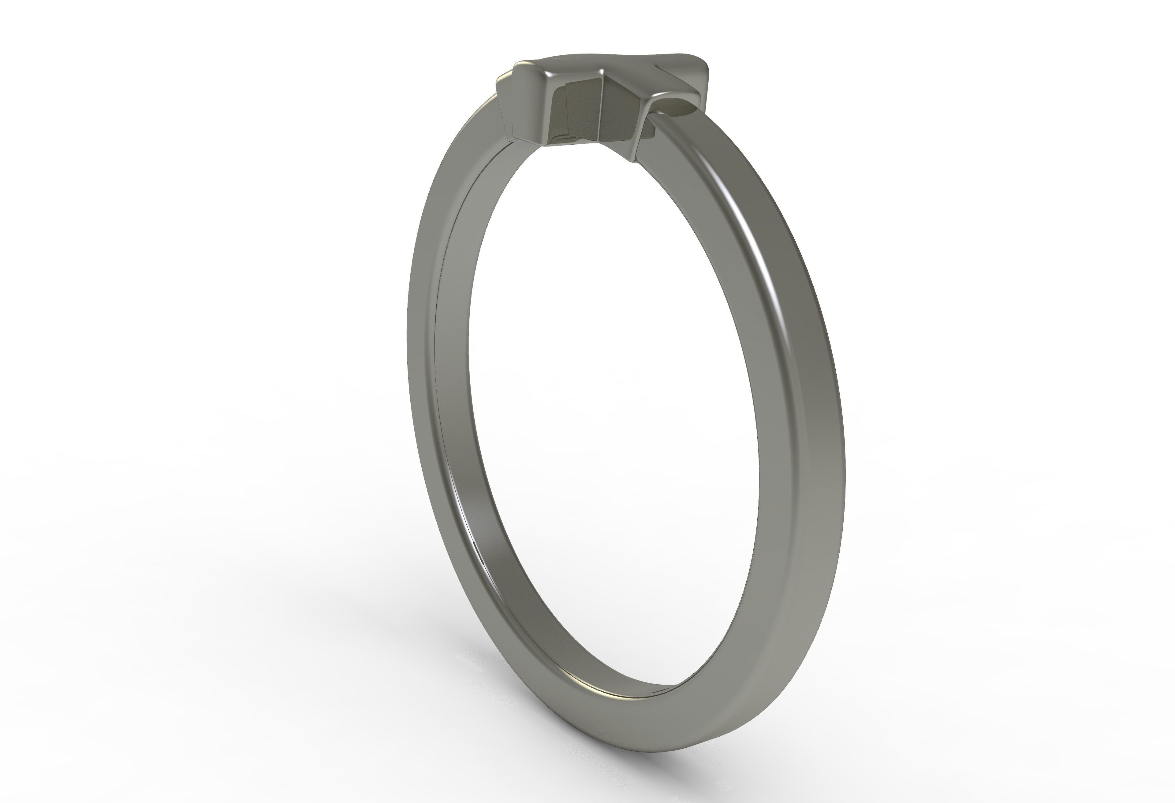 Antique Plain Cross Ring 3D print model_6