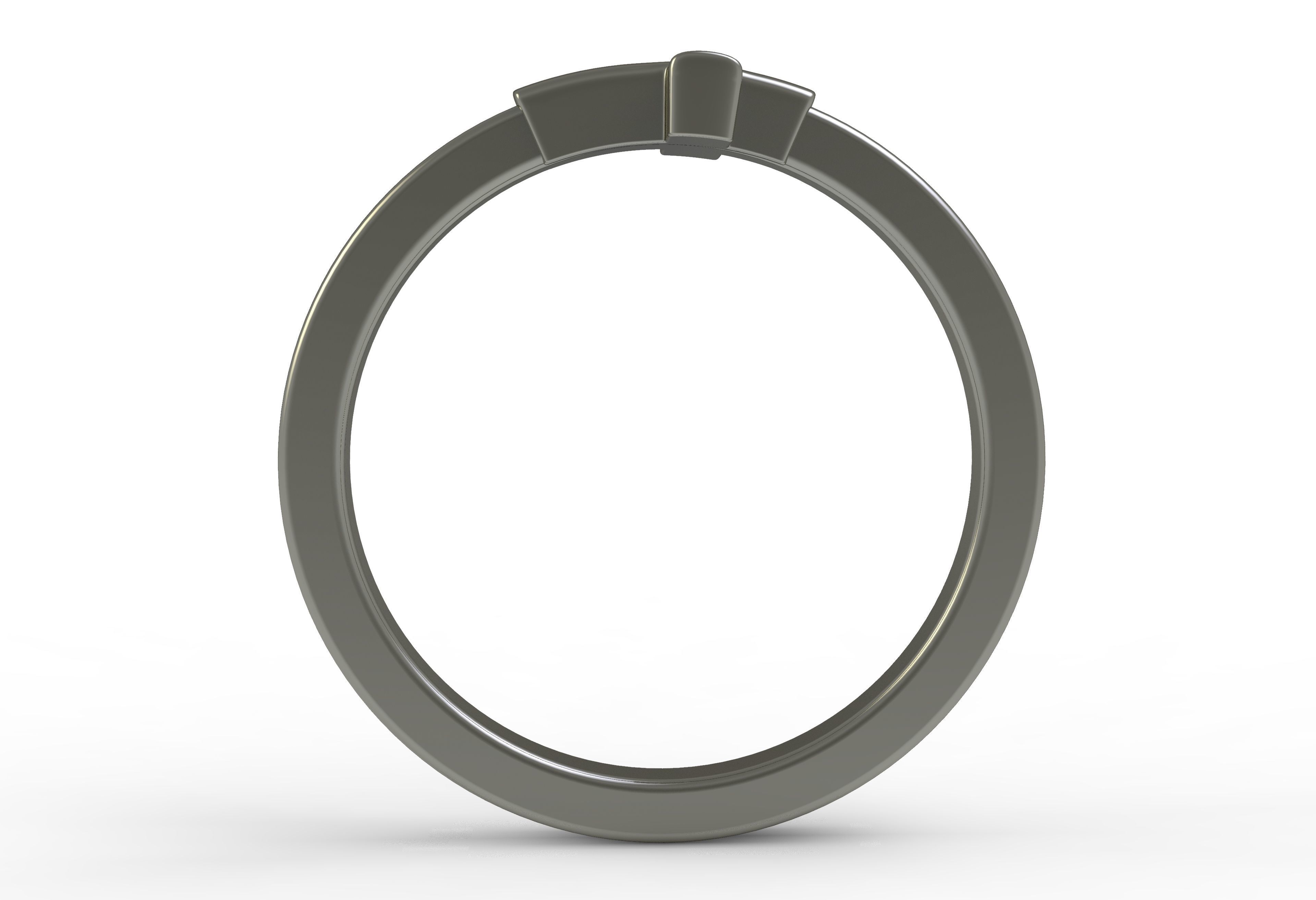 Antique Plain Cross Ring 3D print model_2
