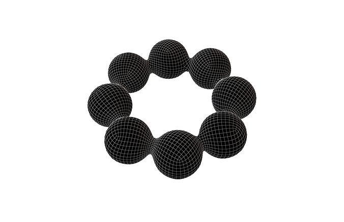 Japanese Donut v1 007 Low-poly 3D model 6