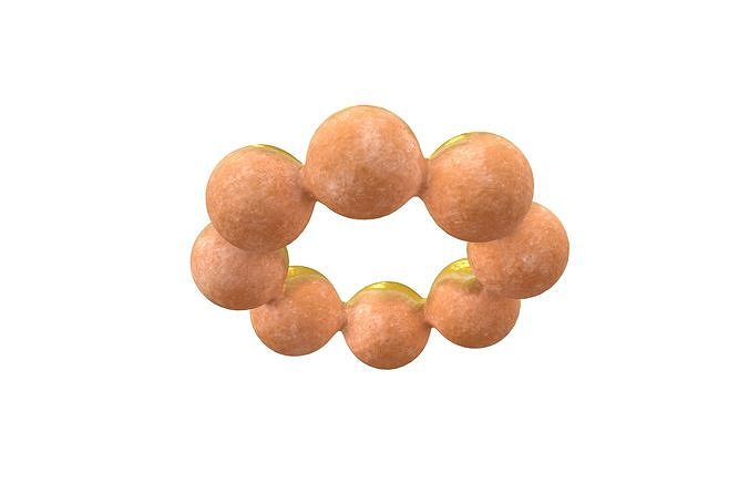 Japanese Donut v1 007 Low-poly 3D model 4
