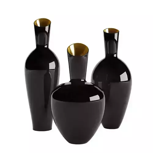 Noir Gold Set of 3 Decorative Vases