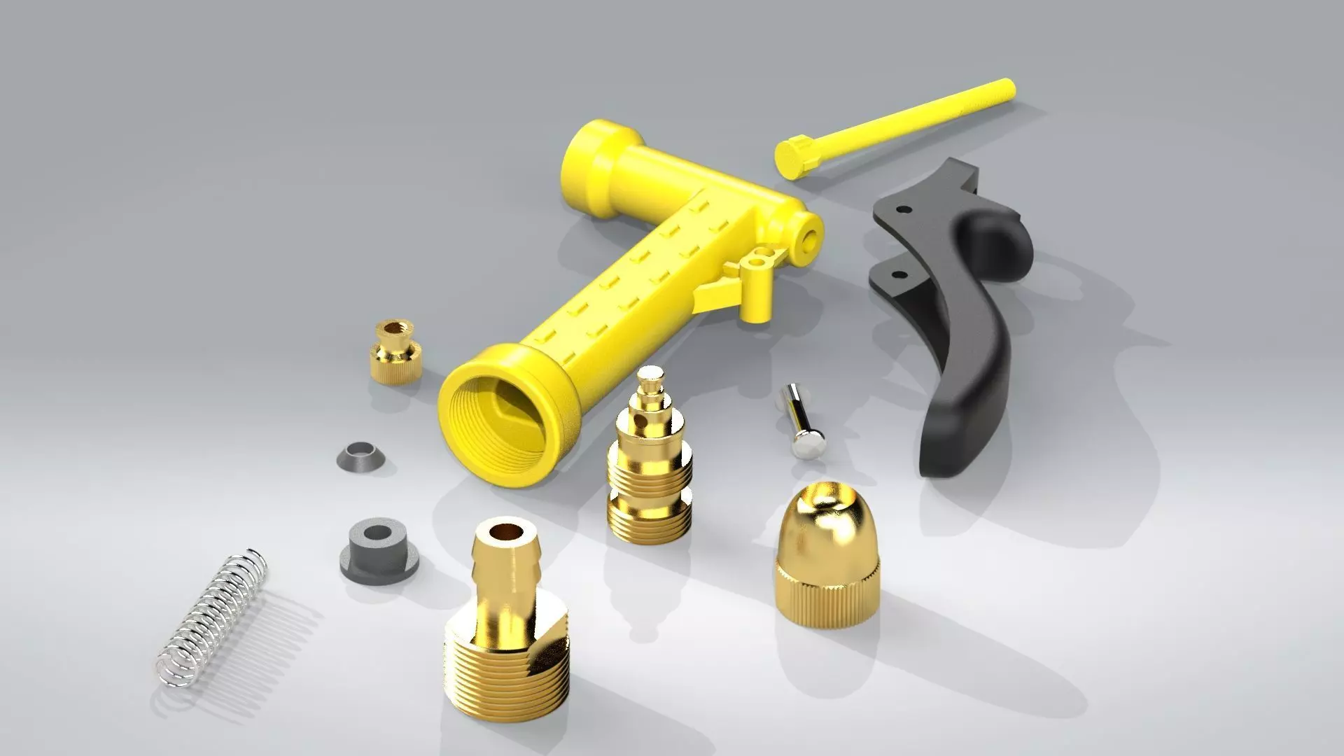 Garden water gun 3D model_0