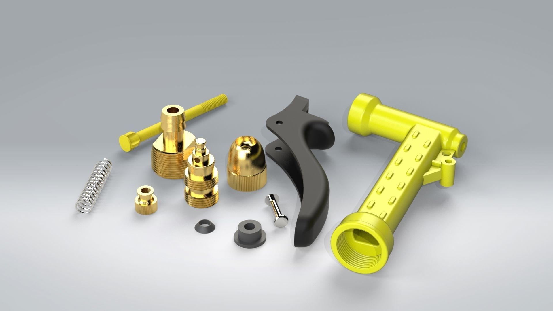 Garden water gun 3D model_2