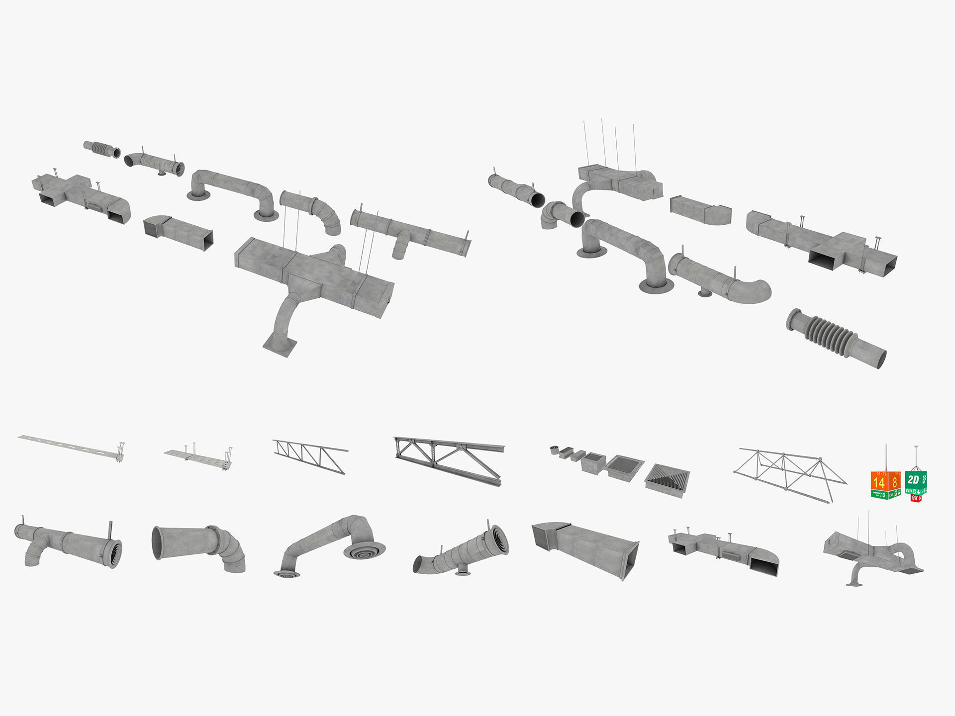 industrial warehouse equipments props pack Low-poly 3D model_12