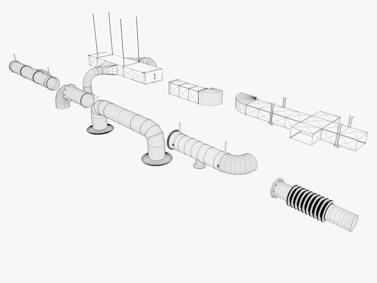 industrial warehouse equipments props pack Low-poly 3D model_37