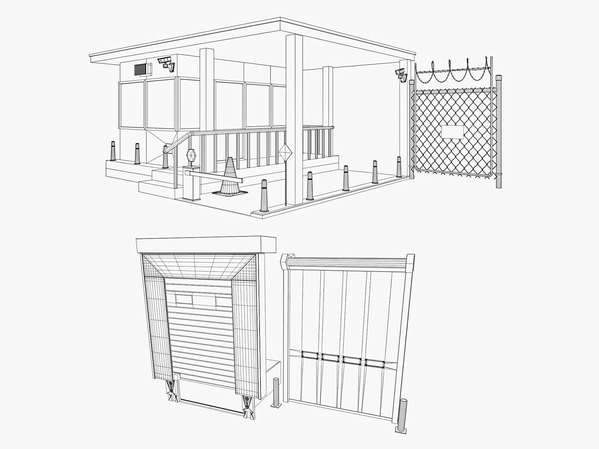 industrial warehouse equipments props pack Low-poly 3D model_7