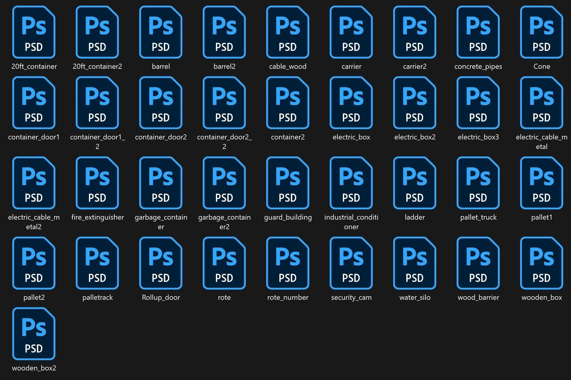 industrial warehouse equipments props pack Low-poly 3D model_106