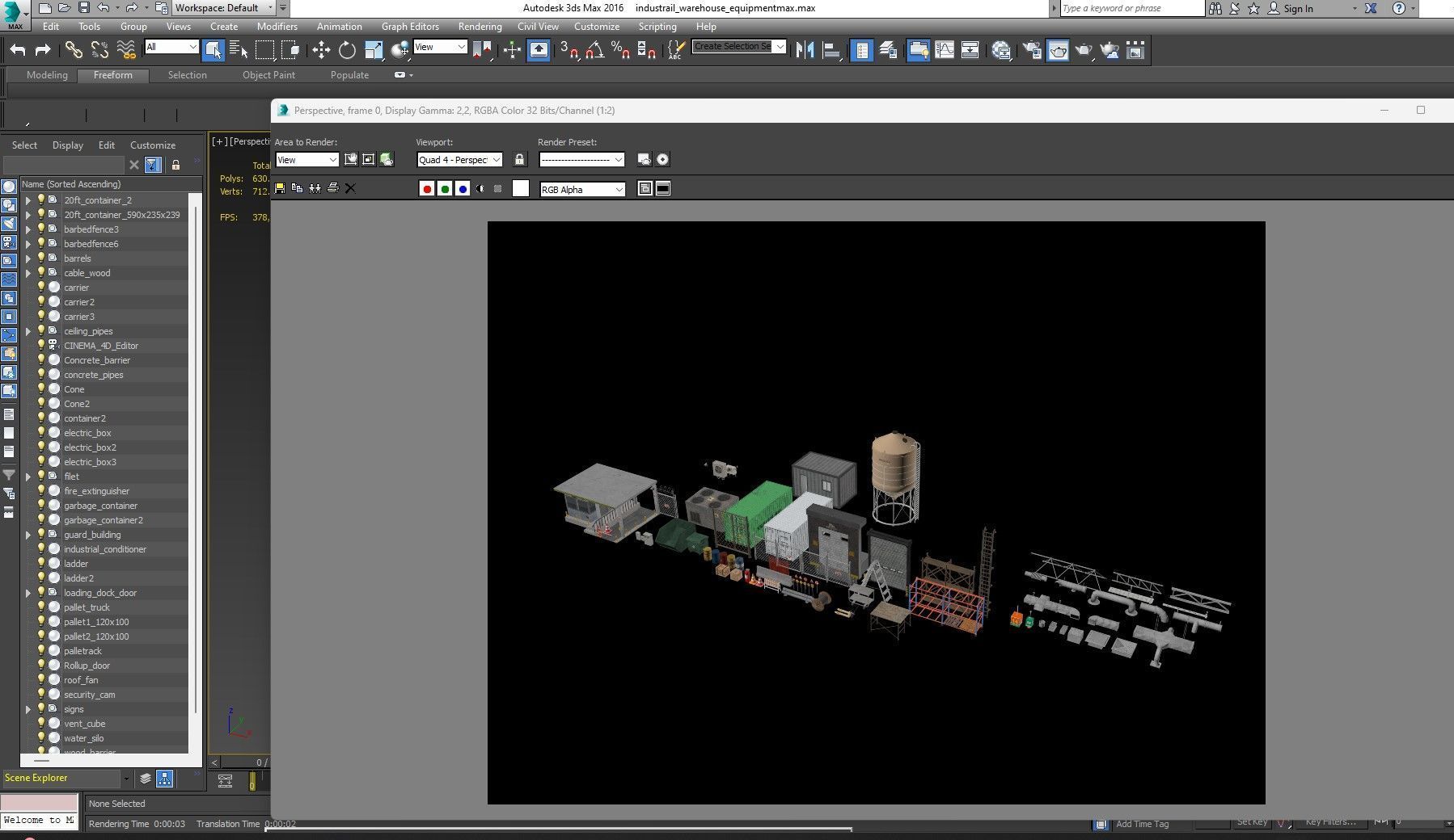 industrial warehouse equipments props pack Low-poly 3D model_104