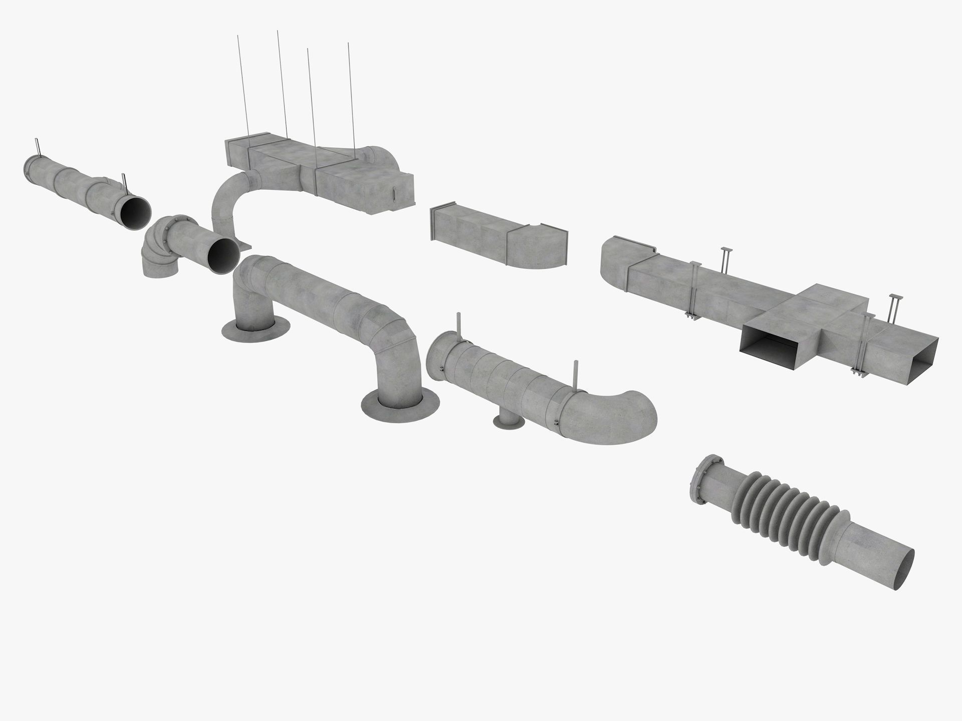 industrial warehouse equipments props pack Low-poly 3D model_36