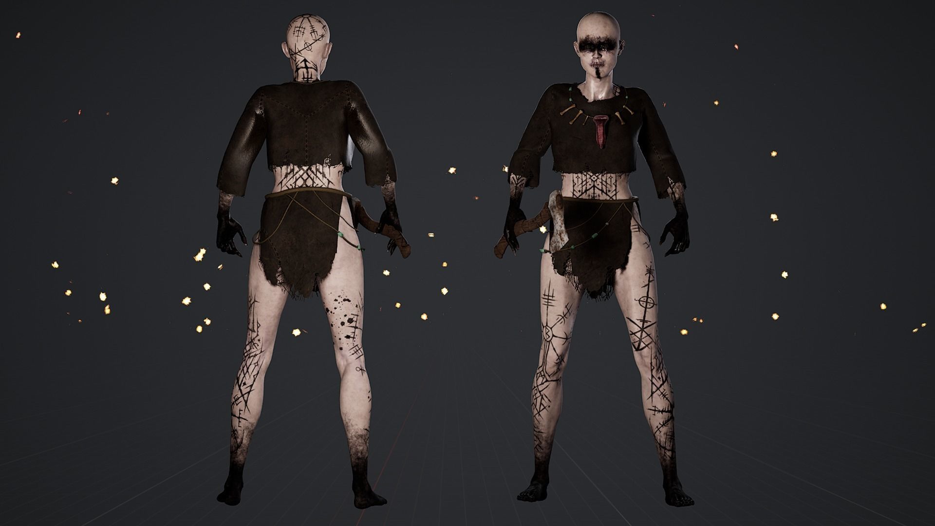 Witch Game Ready  Low-poly 3D model_4