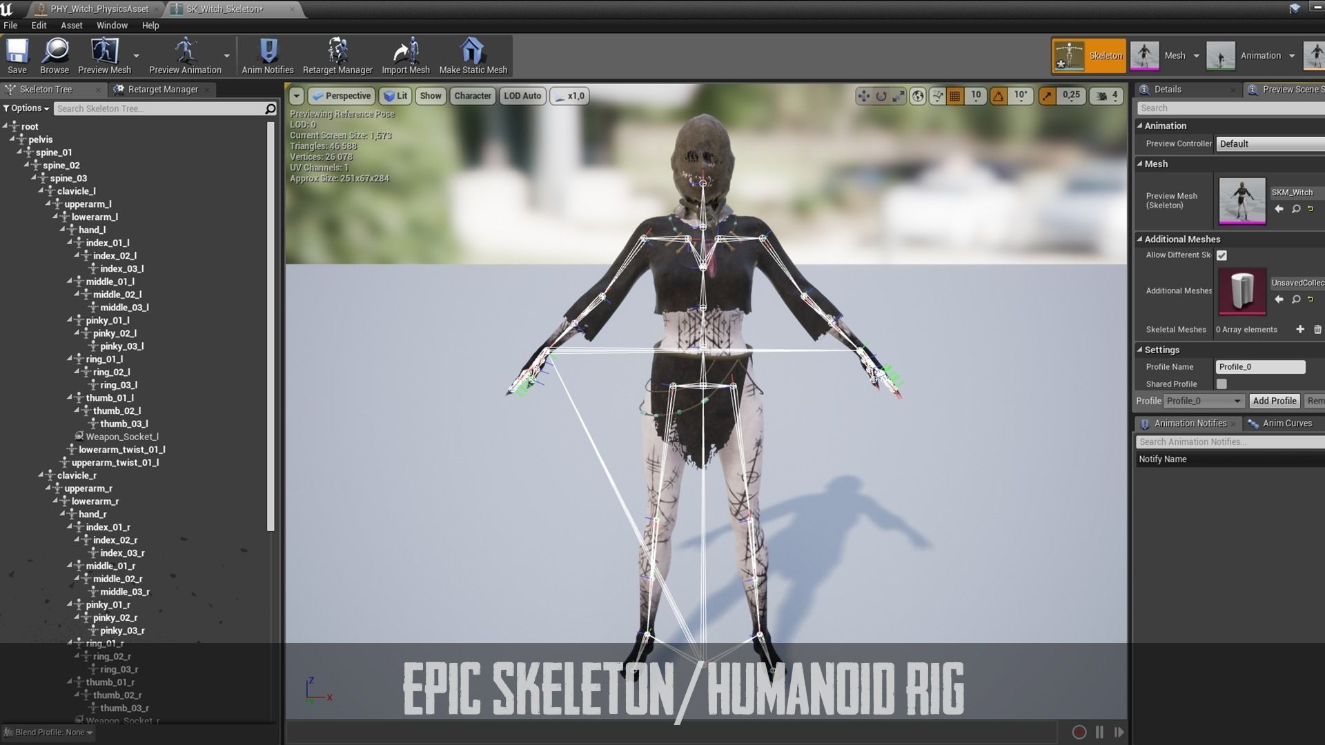 Witch Game Ready  Low-poly 3D model_6