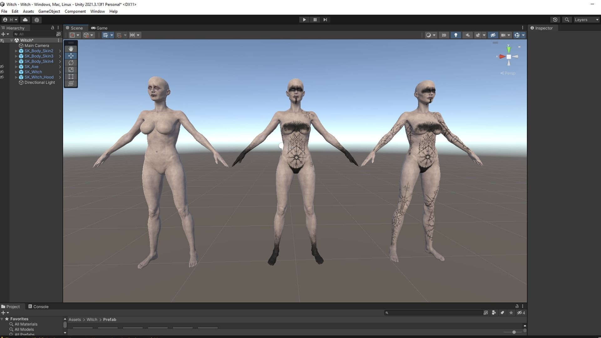 Witch Game Ready  Low-poly 3D model_12