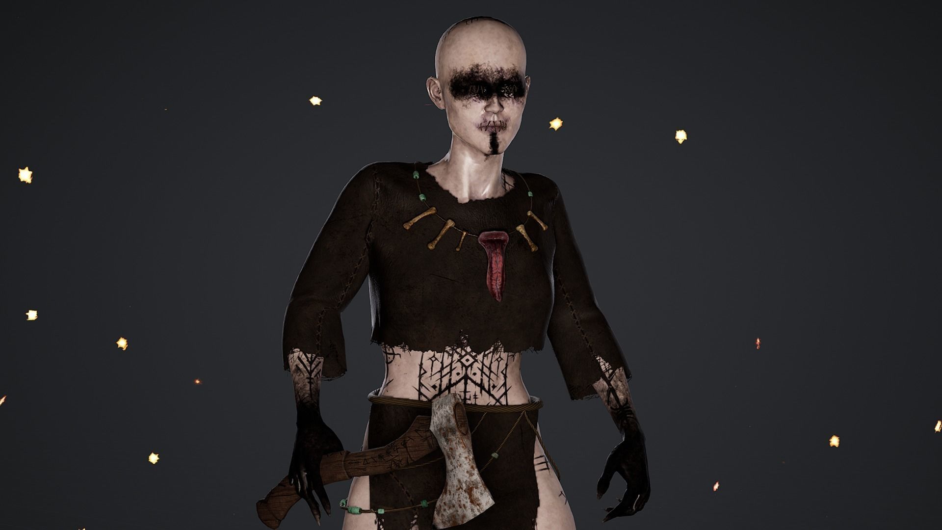 Witch Game Ready  Low-poly 3D model_3