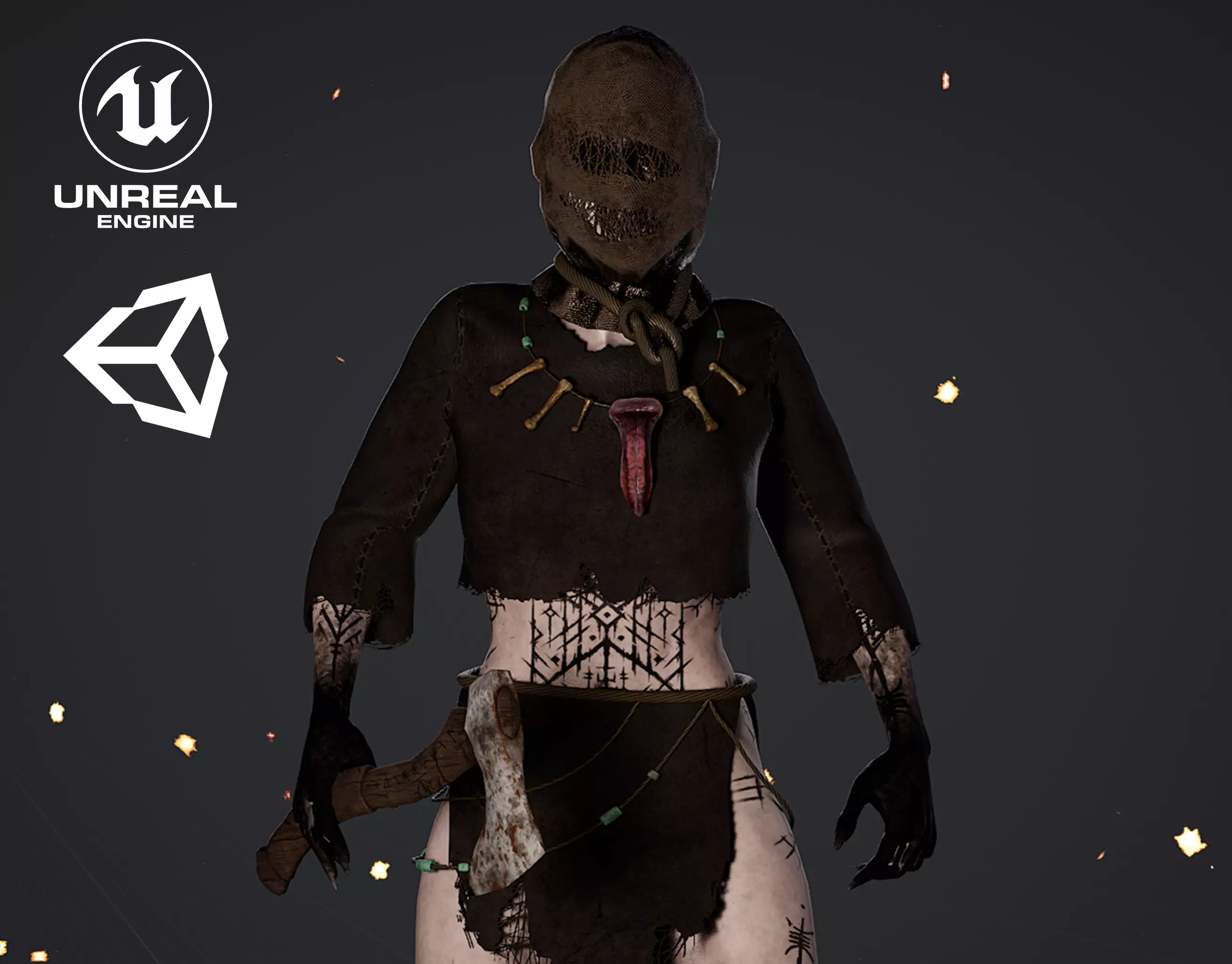 Witch Game Ready  Low-poly 3D model_0