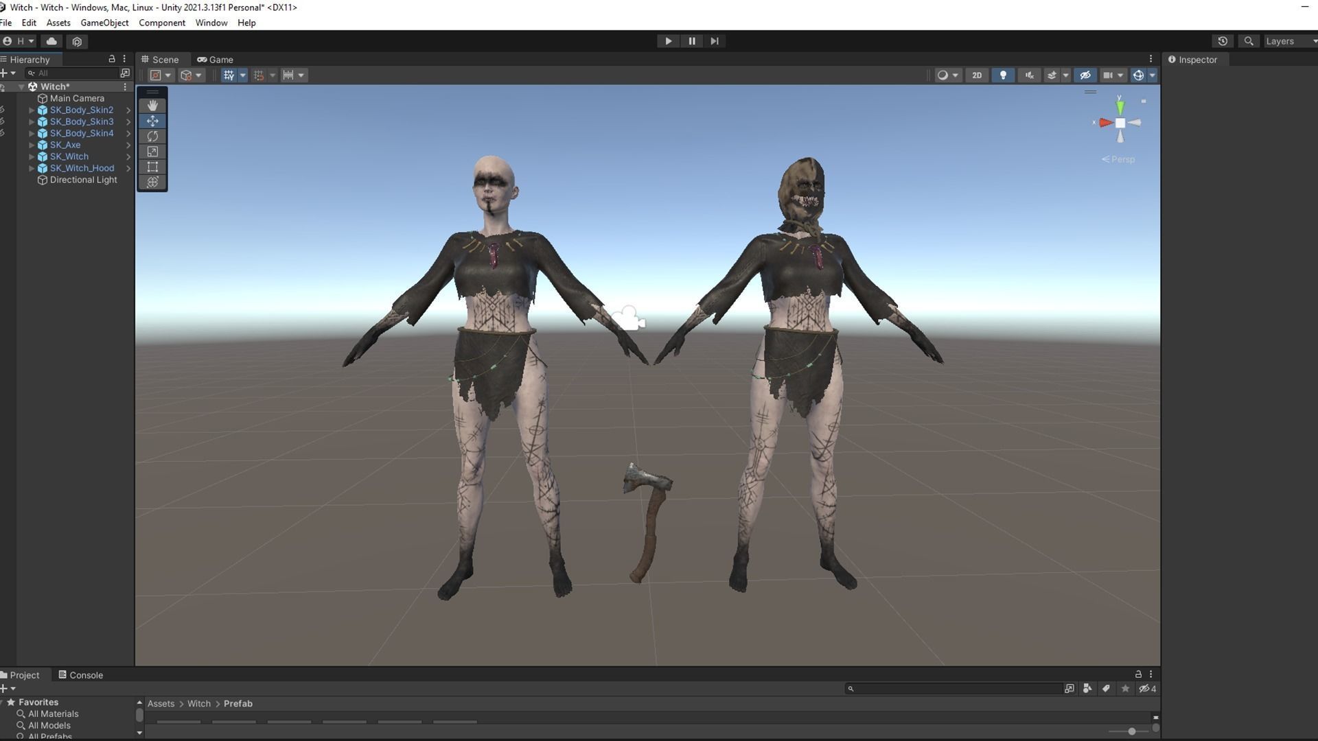 Witch Game Ready  Low-poly 3D model_13