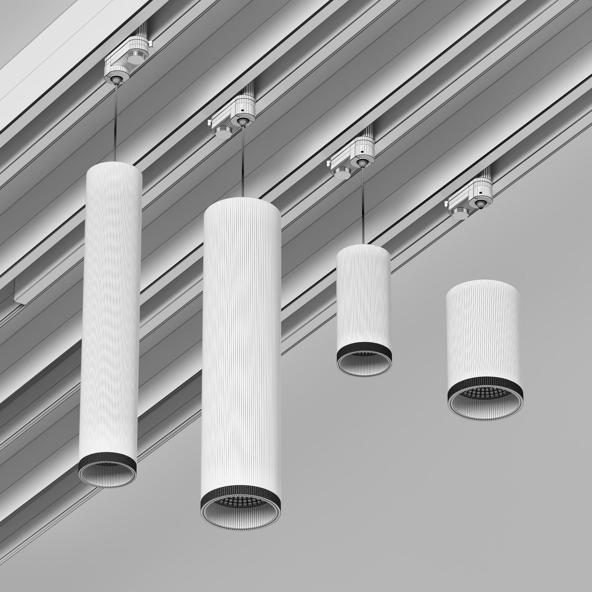 Track light HOKASU Tube Hang TR4 Free 3D model_2