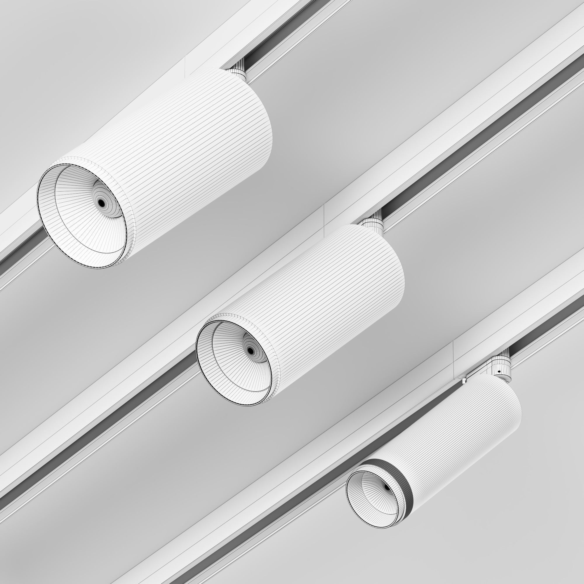 Track light HOKASU Tube Zoom TR4 Free 3D model_2