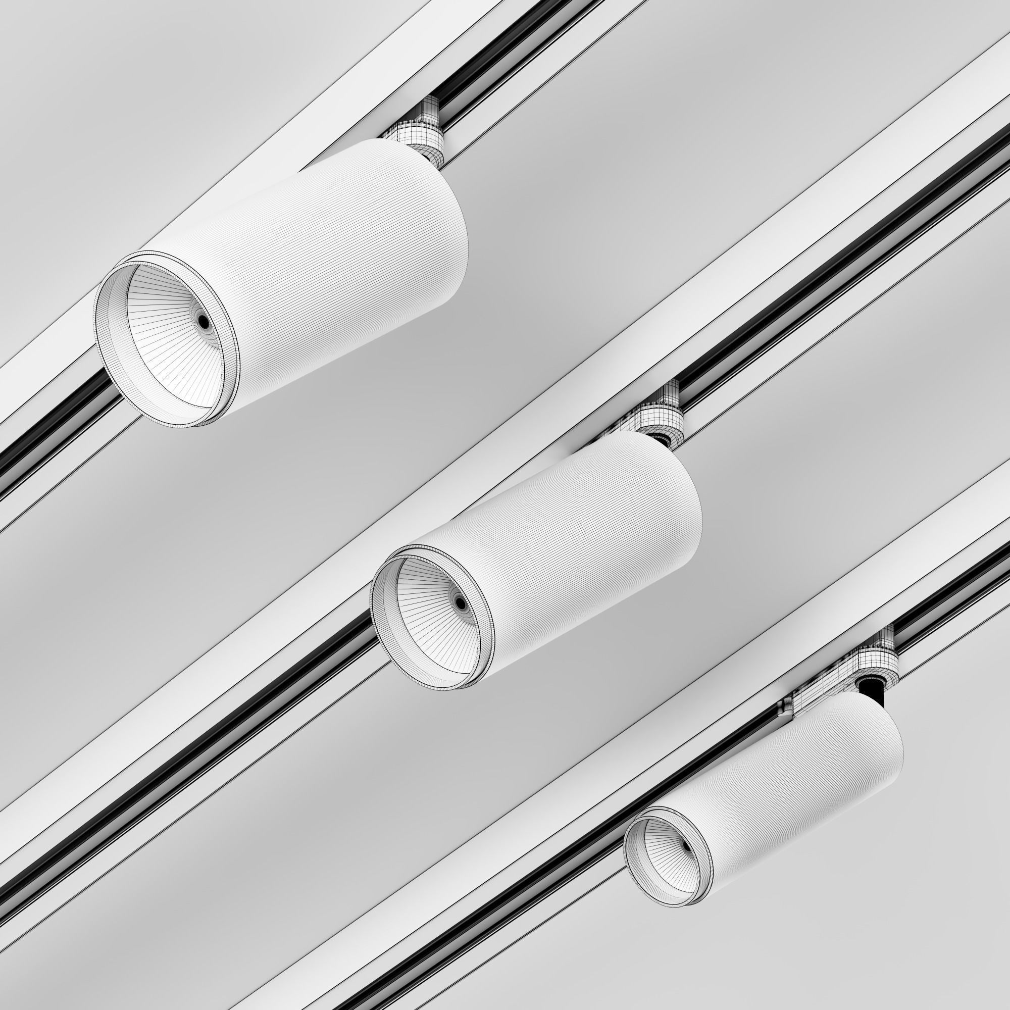 Track light HOKASU Tube Zoom TR2 Free 3D model_2