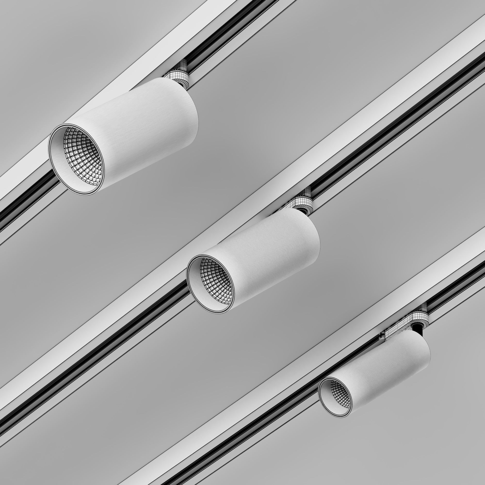 Track light HOKASU Tube TR2 Free 3D model_2