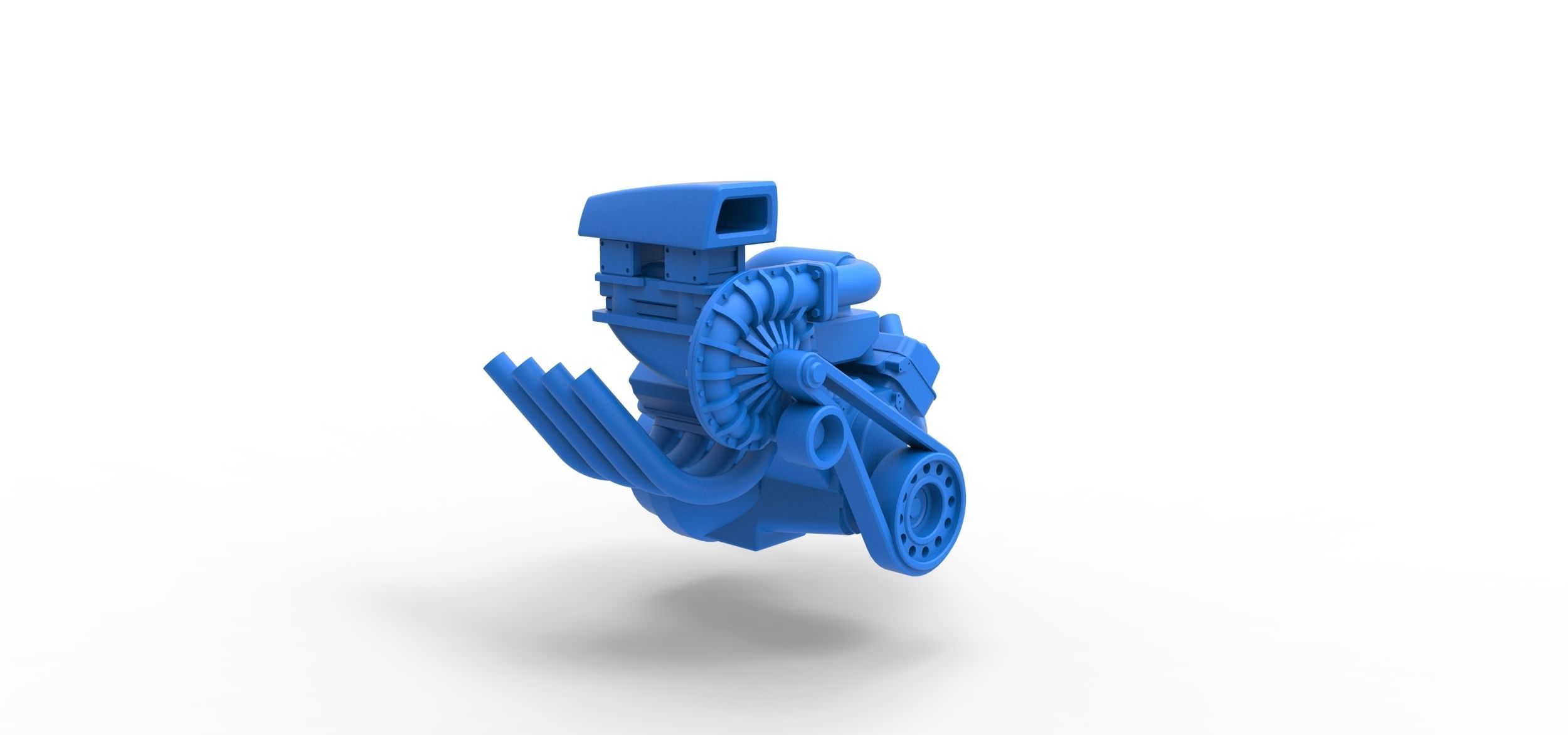 Engine V8 with Centrifugal blower Scale 1 to 25 3D print model_13