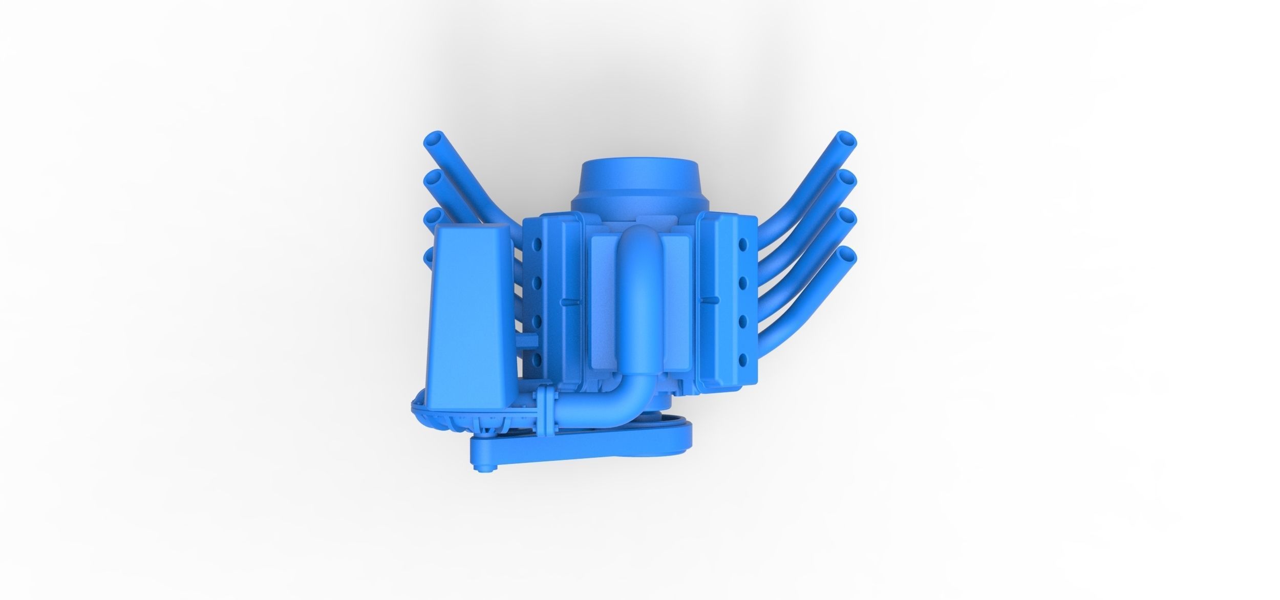 Engine V8 with Centrifugal blower Scale 1 to 25 3D print model_4