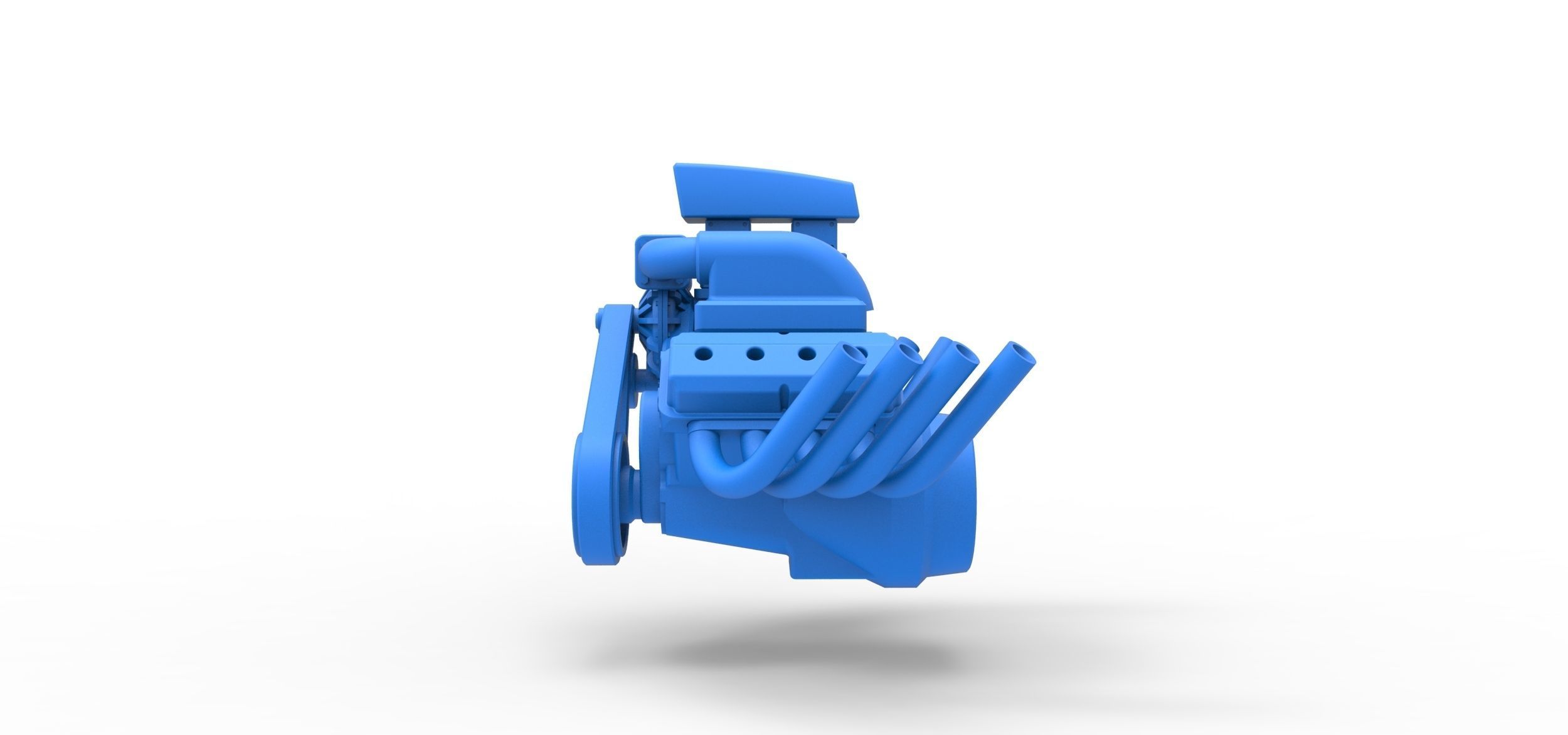 Engine V8 with Centrifugal blower Scale 1 to 25 3D print model_5