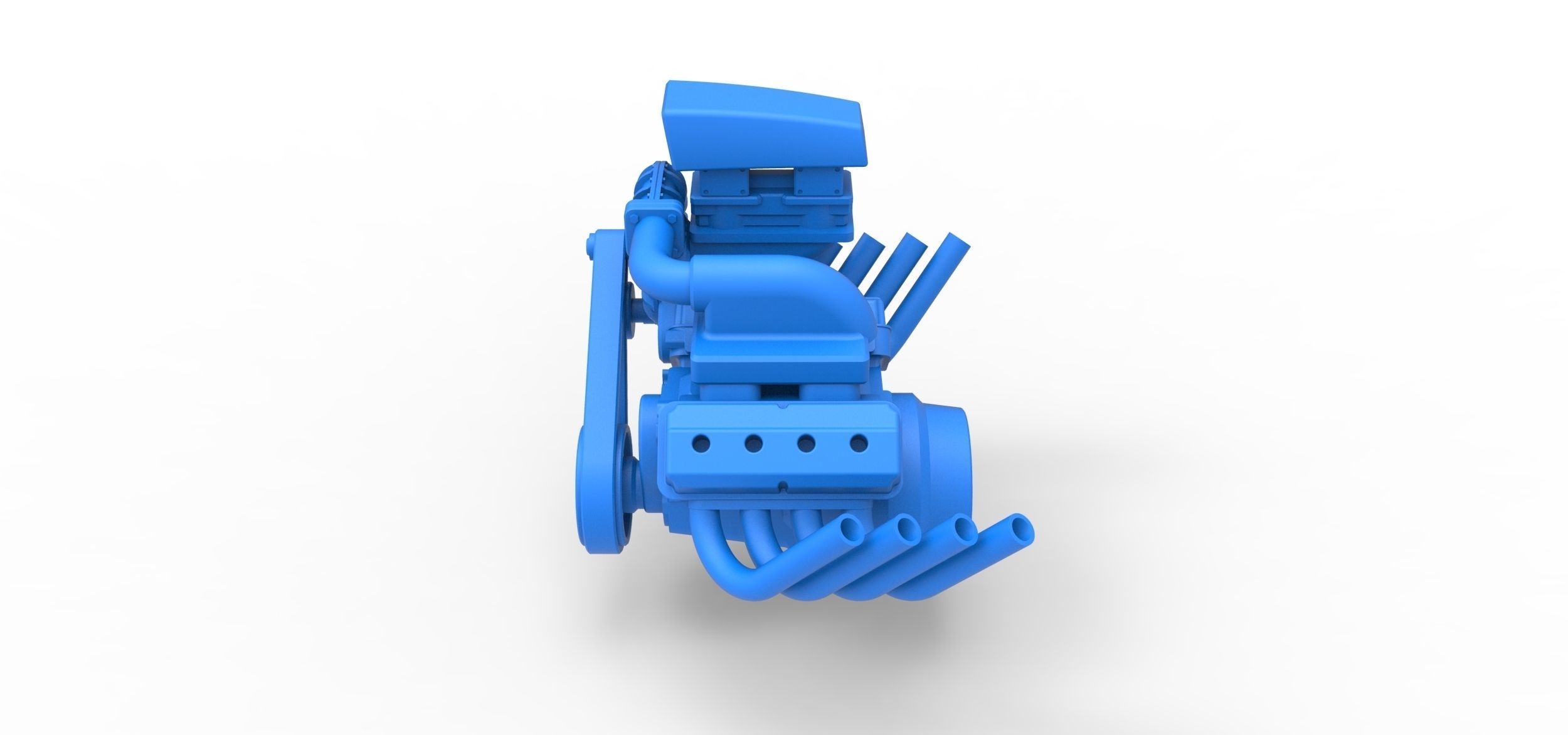 Engine V8 with Centrifugal blower Scale 1 to 25 3D print model_6