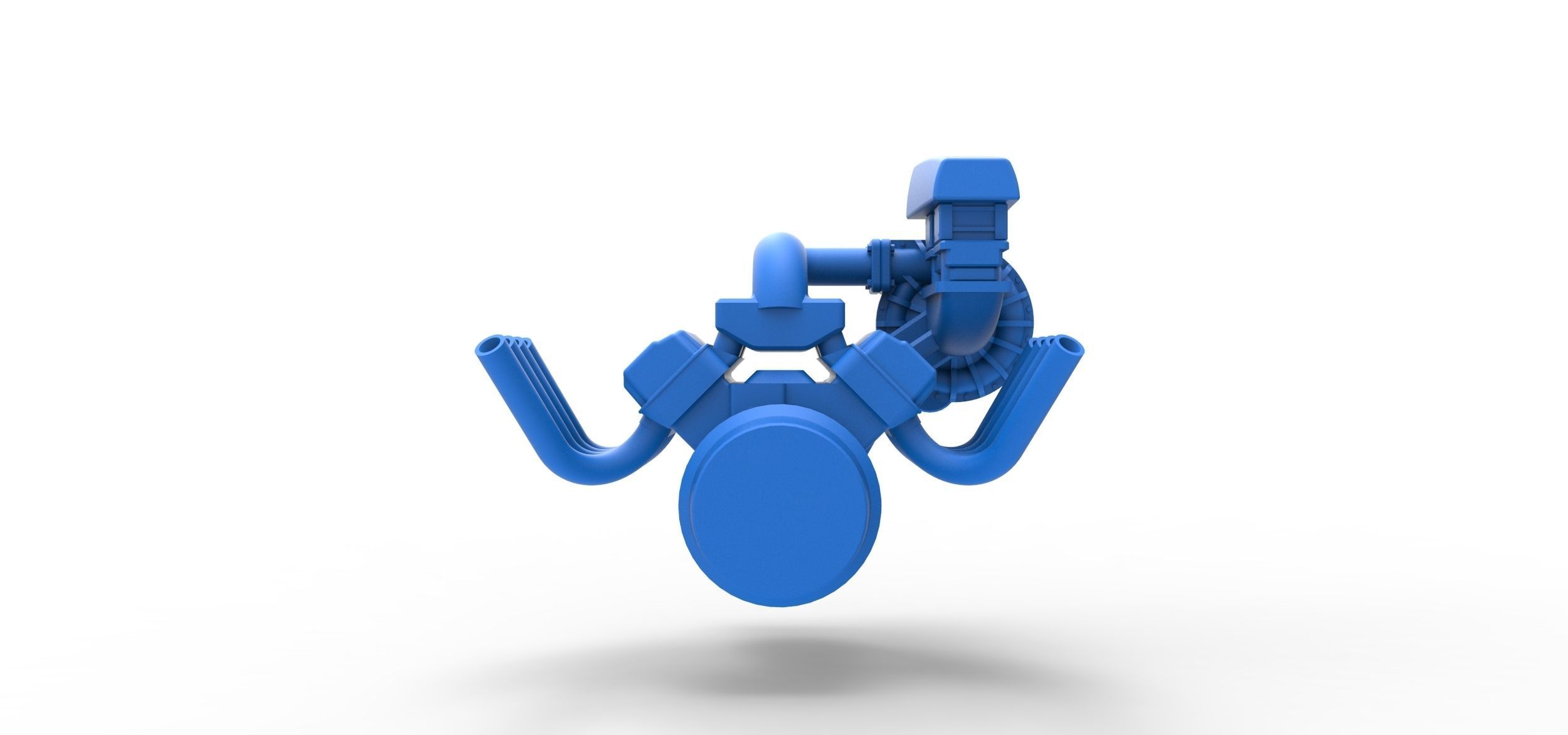 Engine V8 with Centrifugal blower Scale 1 to 25 3D print model_9