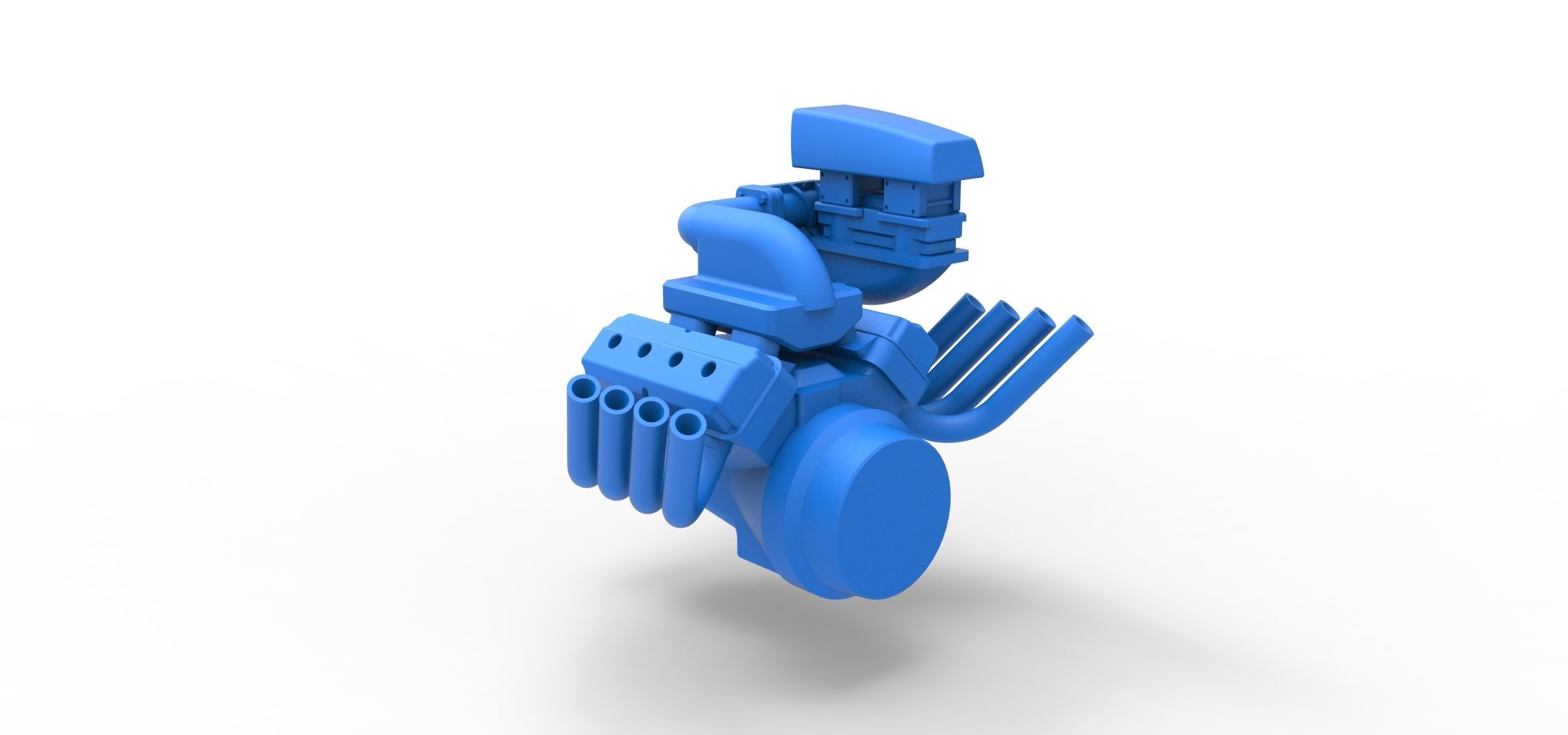 Engine V8 with Centrifugal blower Scale 1 to 25 3D print model_7