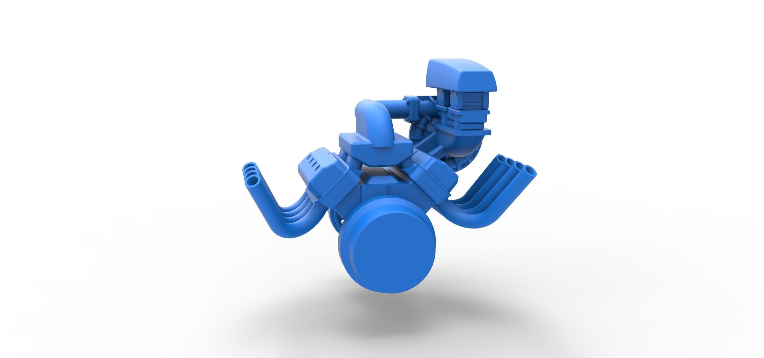 Engine V8 with Centrifugal blower Scale 1 to 25 3D print model_8