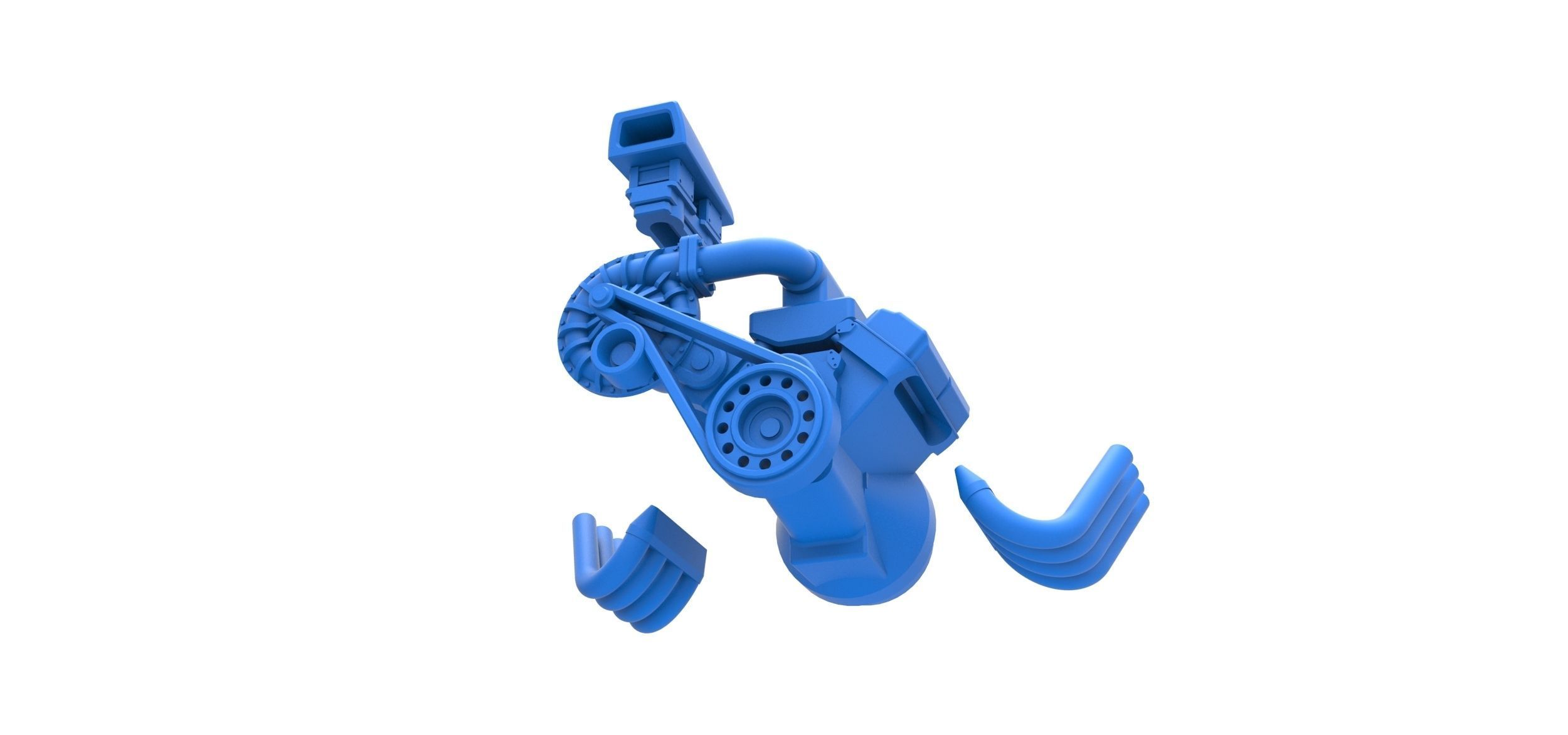 Engine V8 with Centrifugal blower Scale 1 to 25 3D print model_16