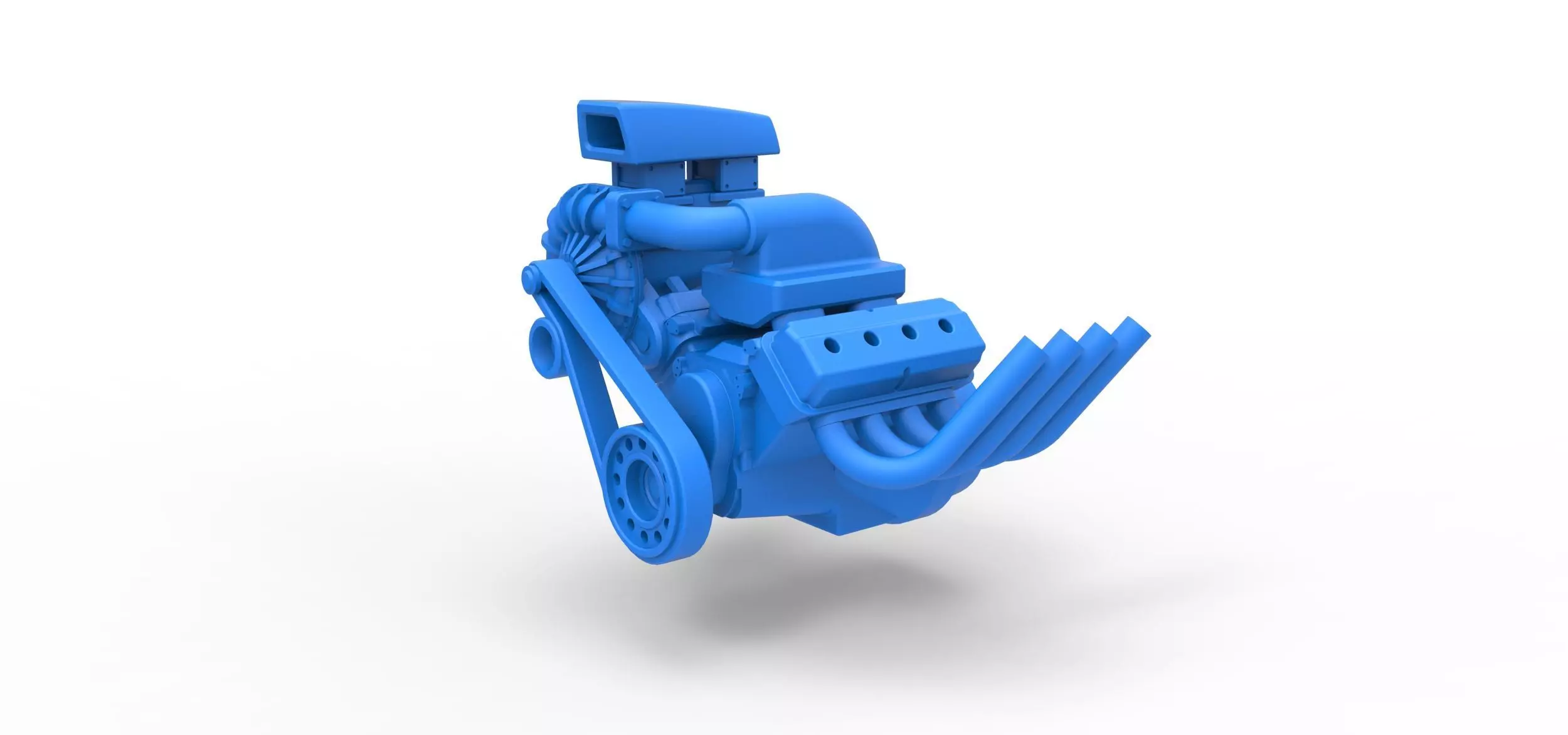 Engine V8 with Centrifugal blower Scale 1 to 25 3D print model_0