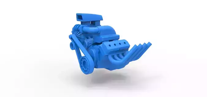 Engine V8 with Centrifugal blower Scale 1 to 25