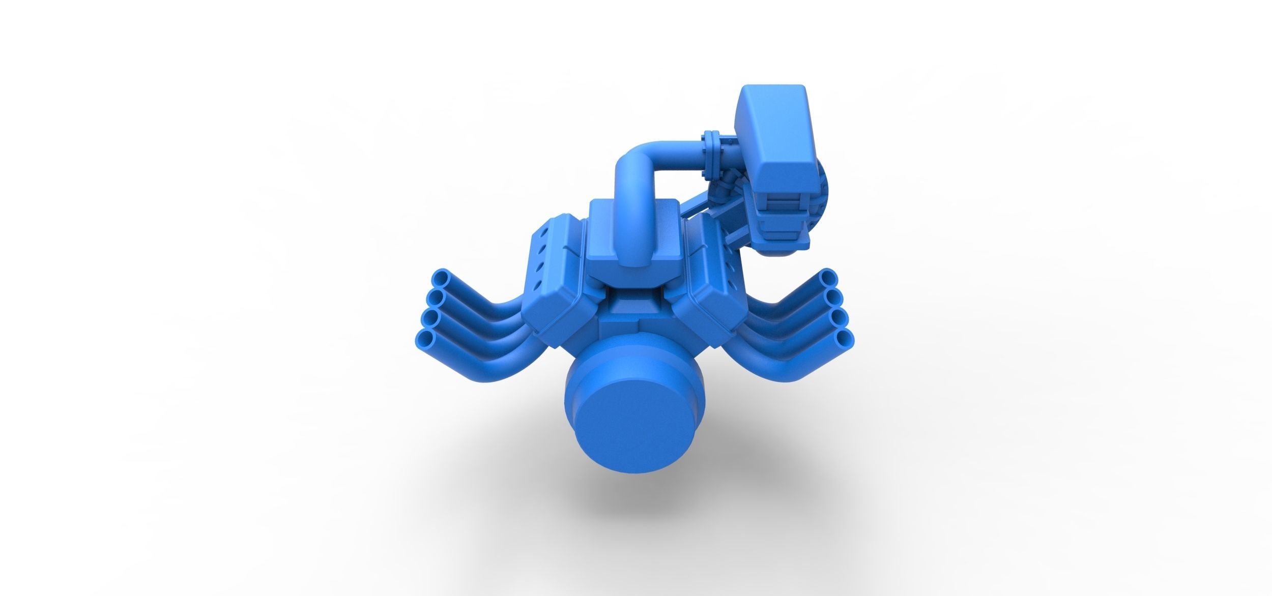 Engine V8 with Centrifugal blower Scale 1 to 25 3D print model_10