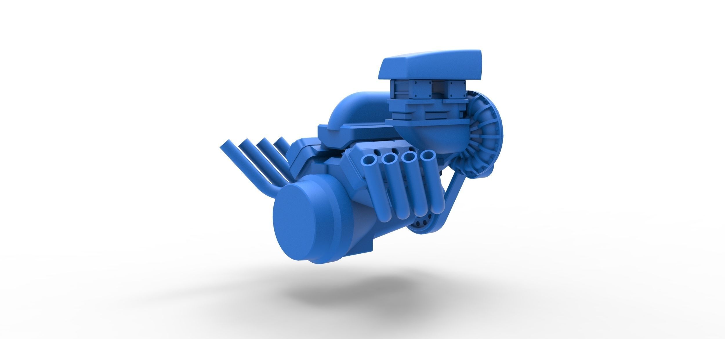 Engine V8 with Centrifugal blower Scale 1 to 25 3D print model_11