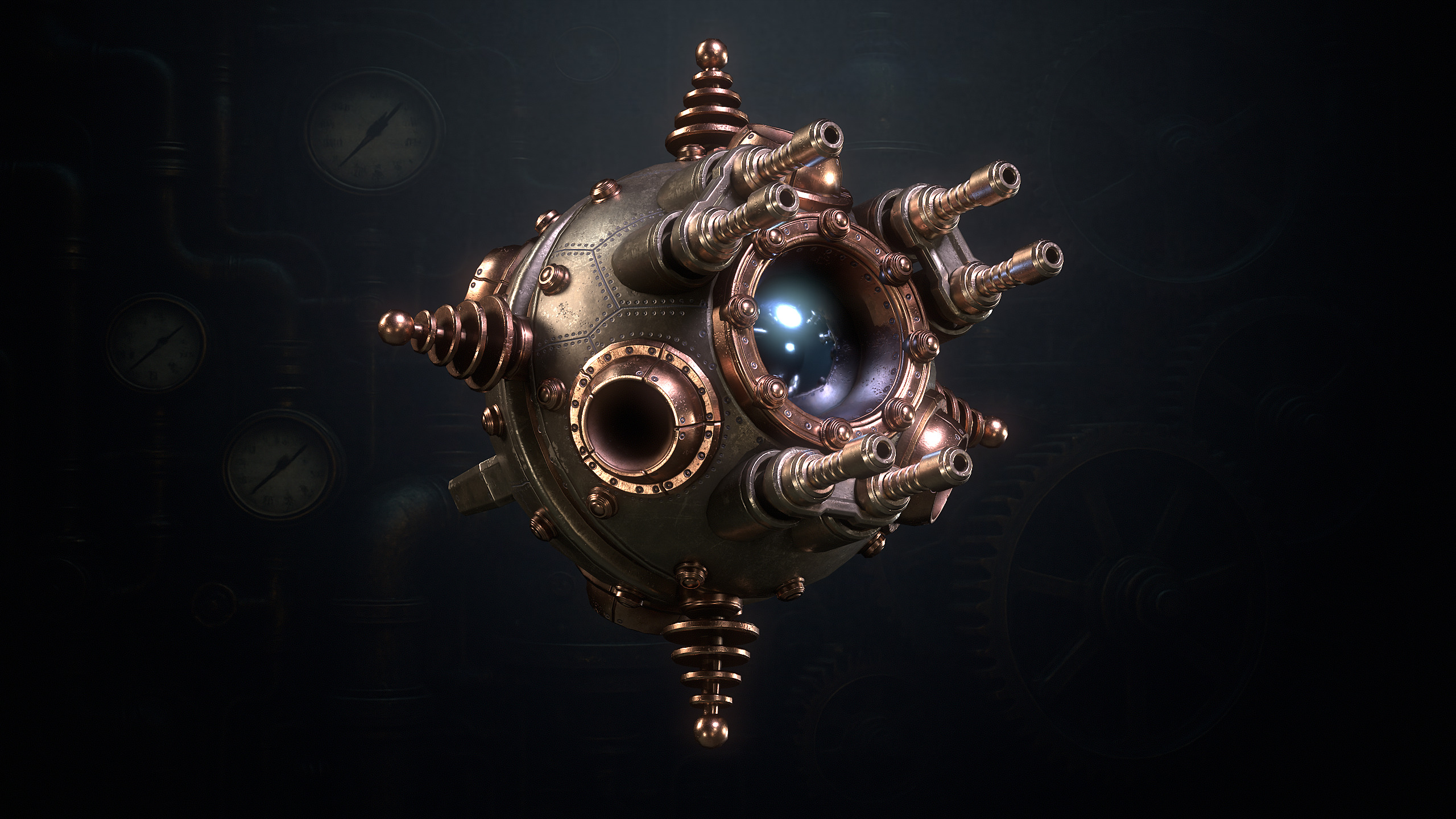 SteamPunk Droids Low-poly 3D model_8