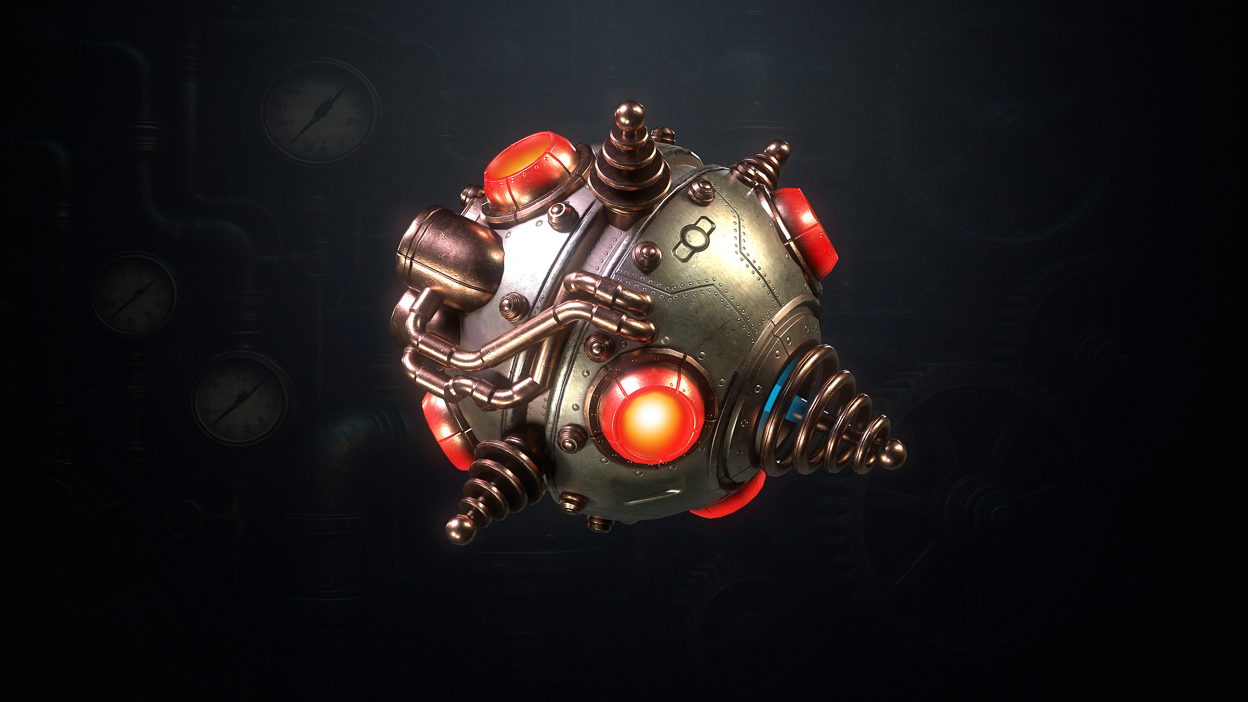 SteamPunk Droids Low-poly 3D model_7