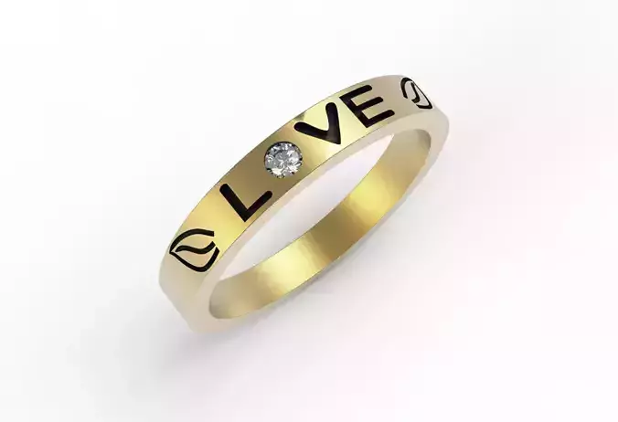 Love Single Diamond Wedding Band