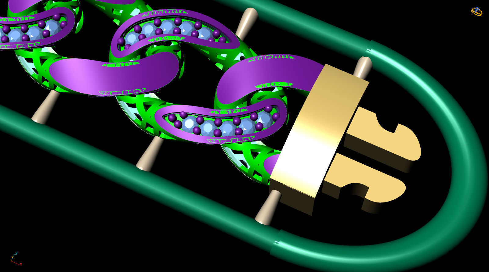 8 MM 18 CM  CUBAN LINK CHAIN FOR BRACELET OR NECKLACE 3D print model_4