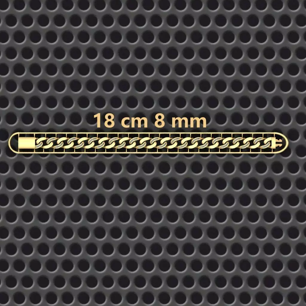 8 MM 18 CM  CUBAN LINK CHAIN FOR BRACELET OR NECKLACE 3D print model_0