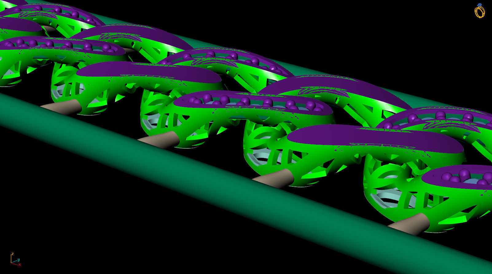 8 MM 18 CM  CUBAN LINK CHAIN FOR BRACELET OR NECKLACE 3D print model_5