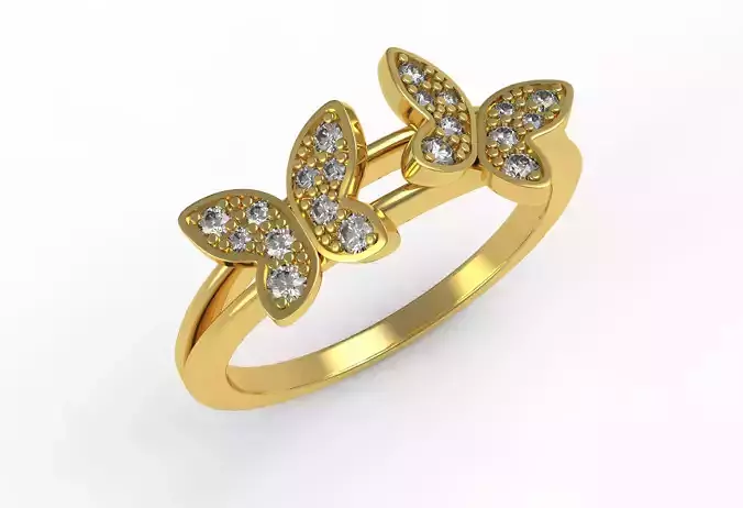 Beautiful Butterfly Split Shank Engagement Ring