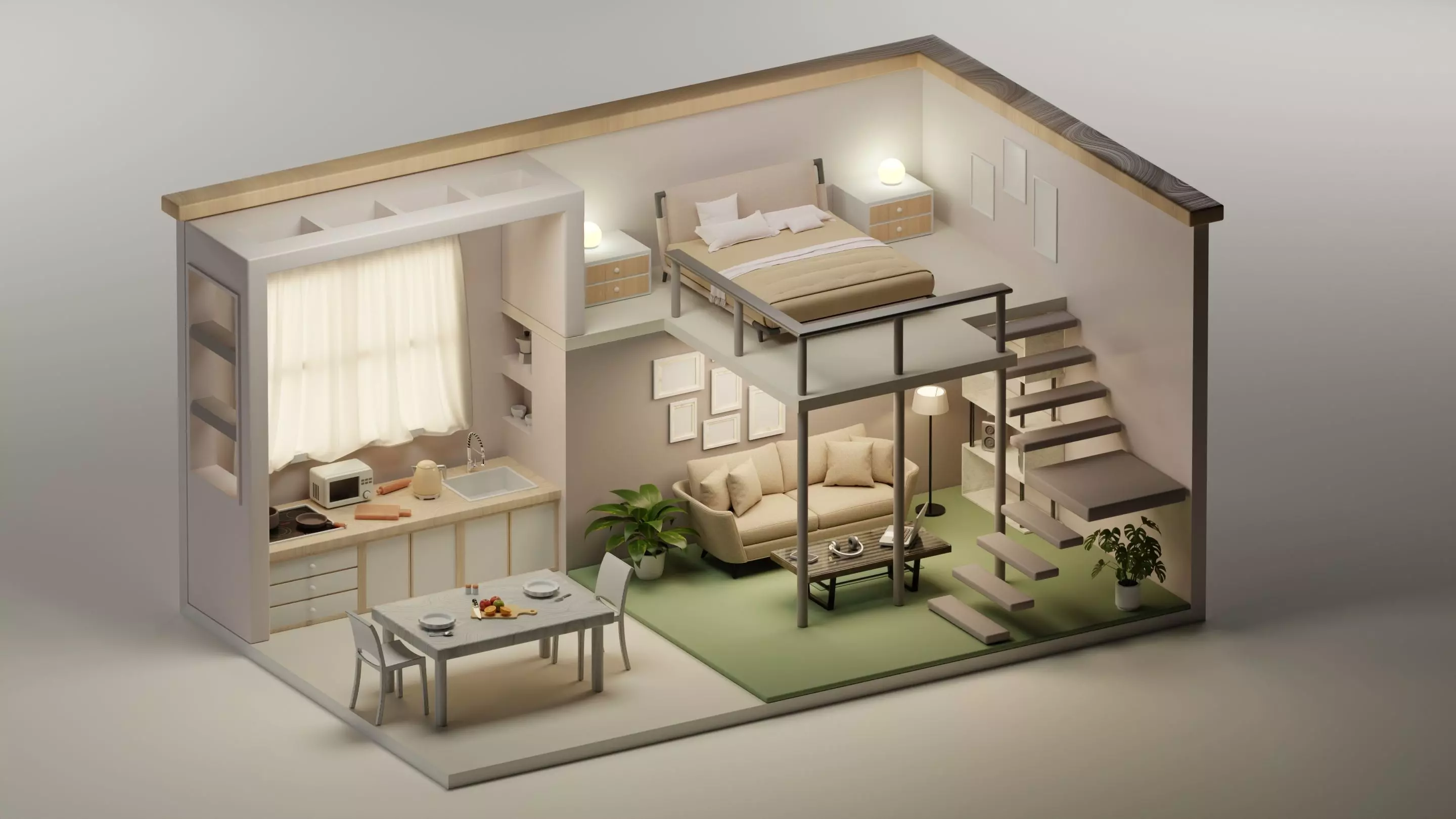 Apartment interior design 3D model_0