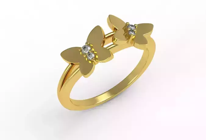 Beautiful Butterfly Split Shank Engagement Ring 02