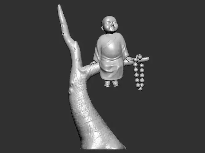 Baby Buddha on Tree 3D print model