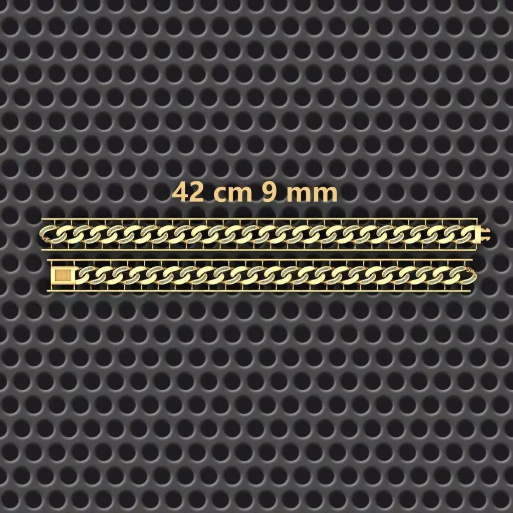 9 MM 42 CM CUBAN LINK CHAIN FOR BRACELET OR NECKLACE 3D print model_0