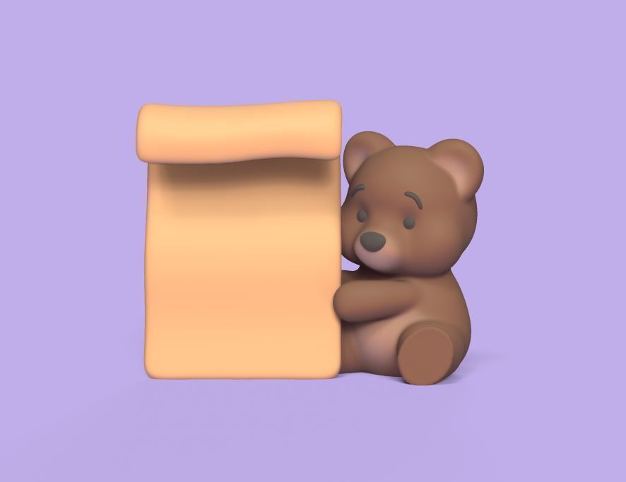 Bear Notes 3D print model_1