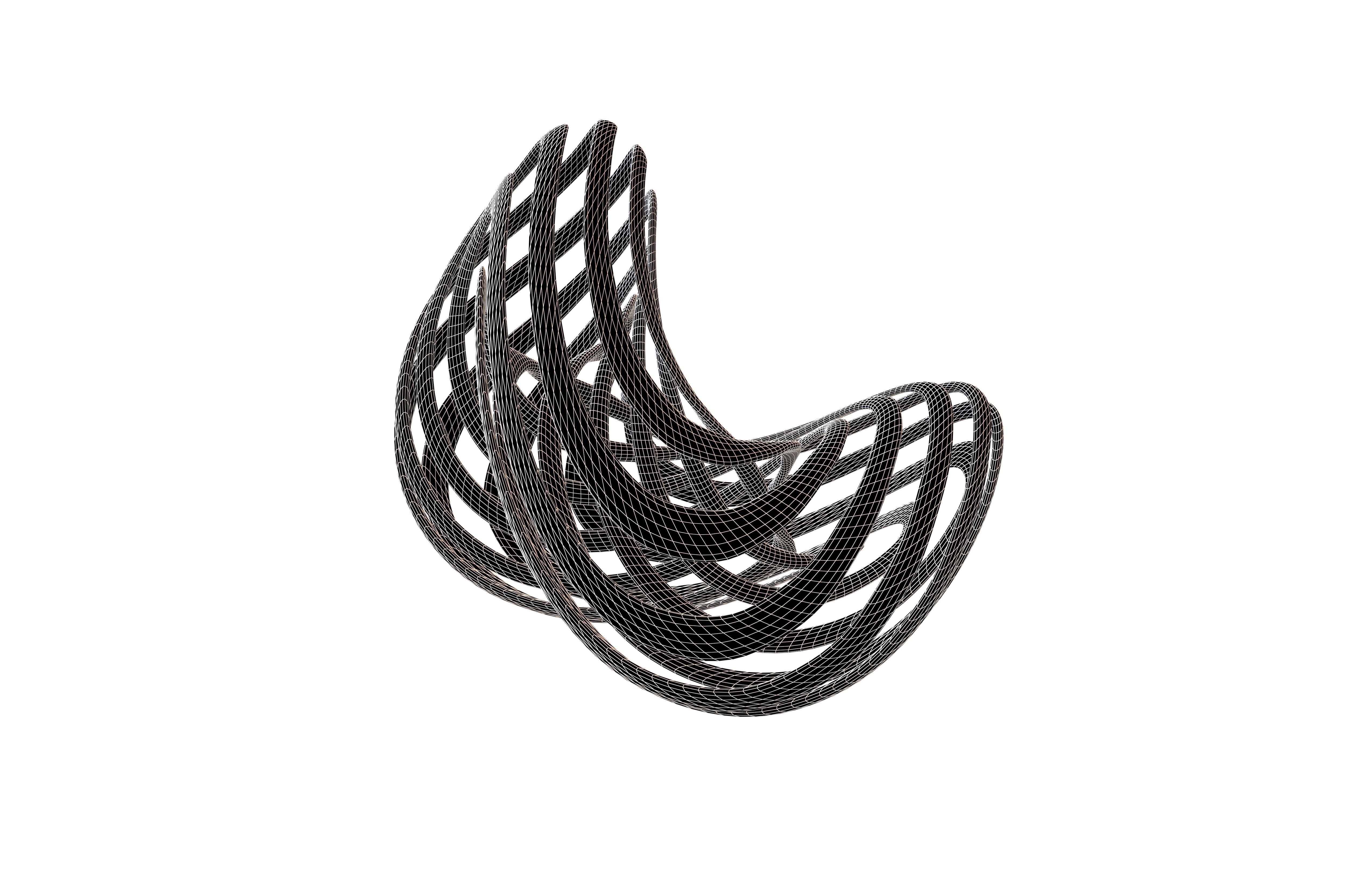 Abstract Ring Sphere v1 008 Low-poly 3D model_7